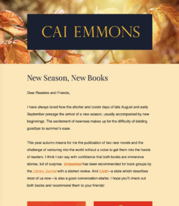 Cai Emmons Newsletter